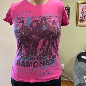 Womens Ramones pink band t-shirt! Size large